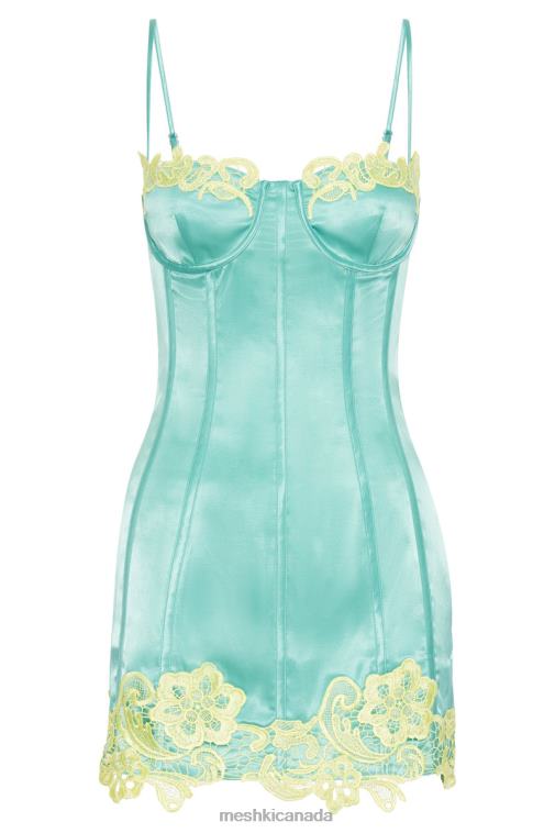 Meshki Mint Tatiana Corset Mini Dress With Lace Clothing JN88N383