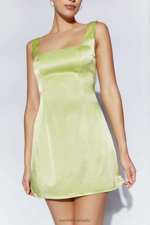 Meshki Pistachio Green Carina Tie Back Mini Slip Dress Clothing JN88N723