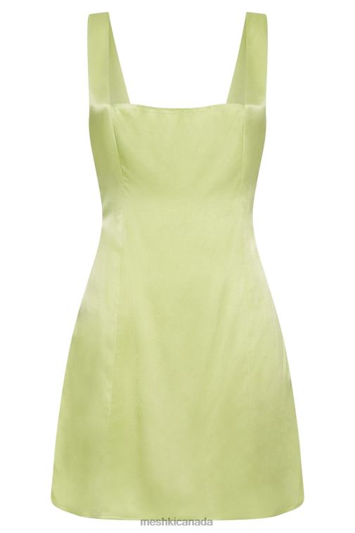Meshki Pistachio Green Carina Tie Back Mini Slip Dress Clothing JN88N723