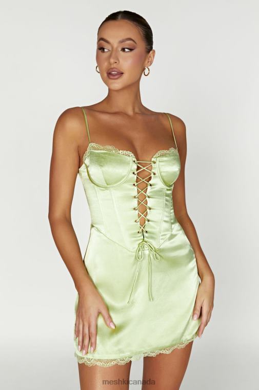 Meshki Pistachio Green Kalila Corset Mini Dress Clothing JN88N561