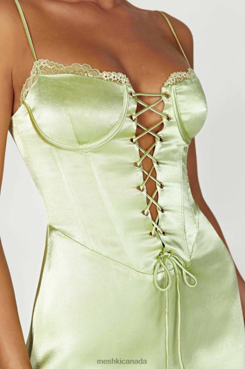 Meshki Pistachio Green Kalila Corset Mini Dress Clothing JN88N561