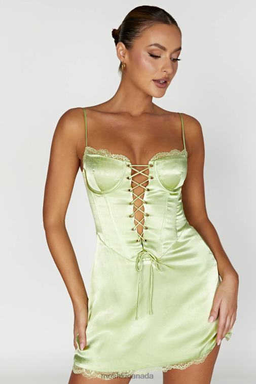 Meshki Pistachio Green Kalila Corset Mini Dress Clothing JN88N561