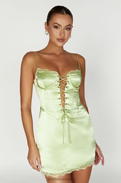 Meshki Pistachio Green Kalila Corset Mini Dress Clothing JN88N561