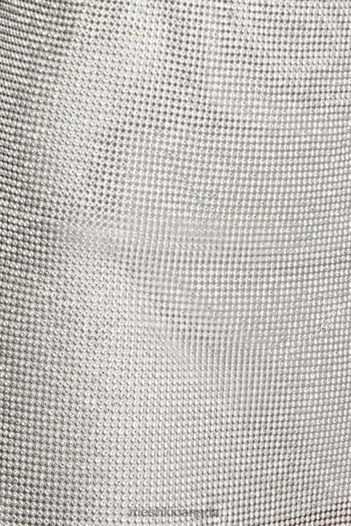 Meshki Silver Meilani Low Back Diamante Mesh Mini Dress Clothing JN88N185