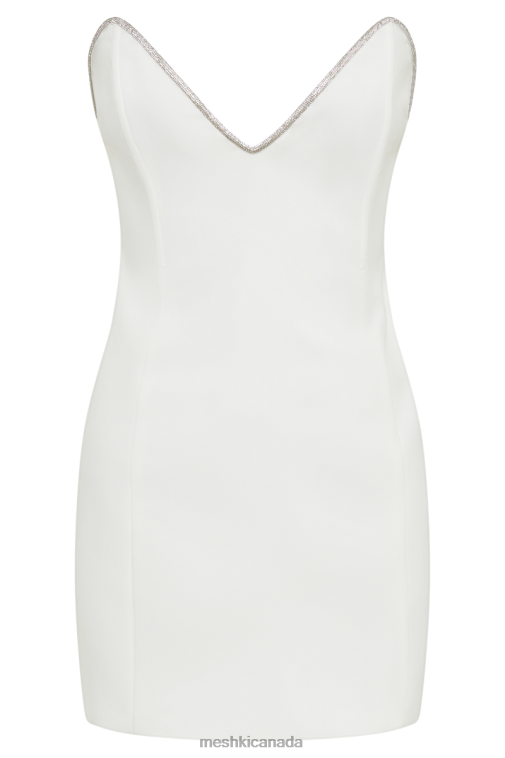 Meshki White Madi Suiting Mini Dress With Diamante Rope Clothing JN88N41