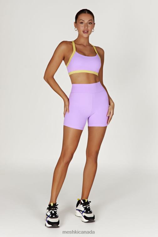 Meshki Lilac/Yellow Becca Two Tone Cropped Sports Bra Clothing JN88N1049