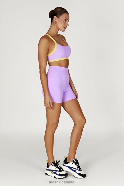 Meshki Lilac/Yellow Becca Two Tone Cropped Sports Bra Clothing JN88N1049