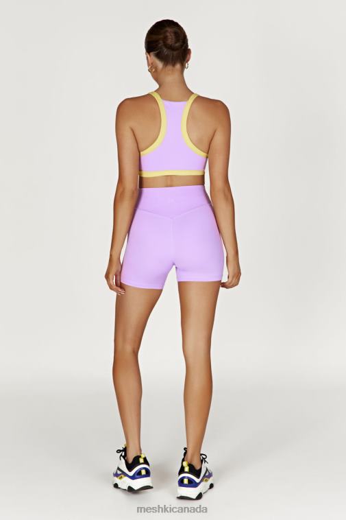 Meshki Lilac/Yellow Becca Two Tone Cropped Sports Bra Clothing JN88N1049