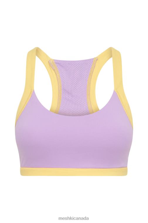 Meshki Lilac/Yellow Becca Two Tone Cropped Sports Bra Clothing JN88N1049