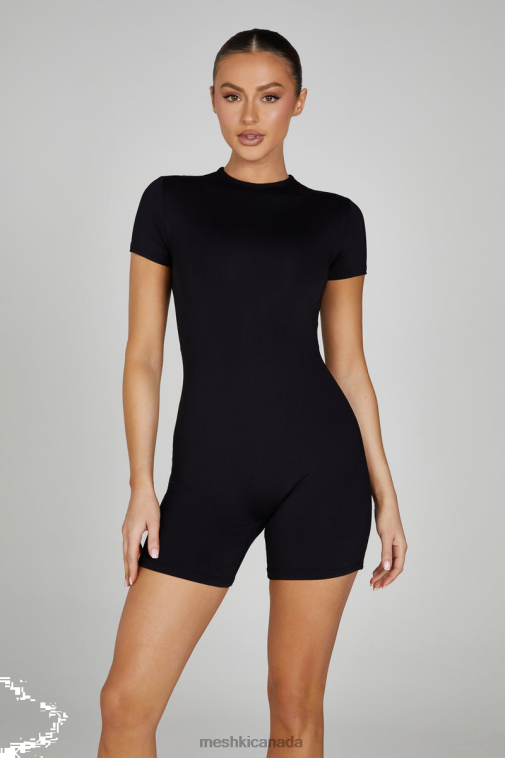 Meshki Black Francesca Recycled Nylon Playsuit Clothing JN88N1254