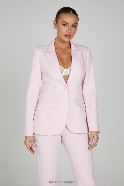 Meshki Blush Pink Helda Fitted Cinched Waist Blazer Clothing JN88N1632