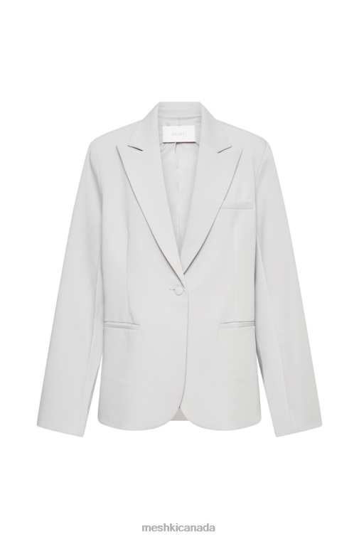 Meshki Ice Grey Bexley Oversized Blazer With Shoulder Pads Clothing JN88N1623