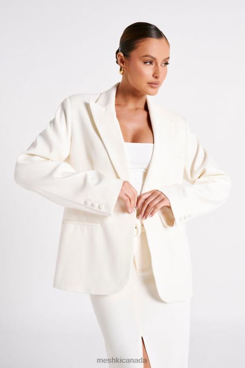 Meshki Ivory Bexley Oversized Blazer With Shoulder Pads Clothing JN88N1624