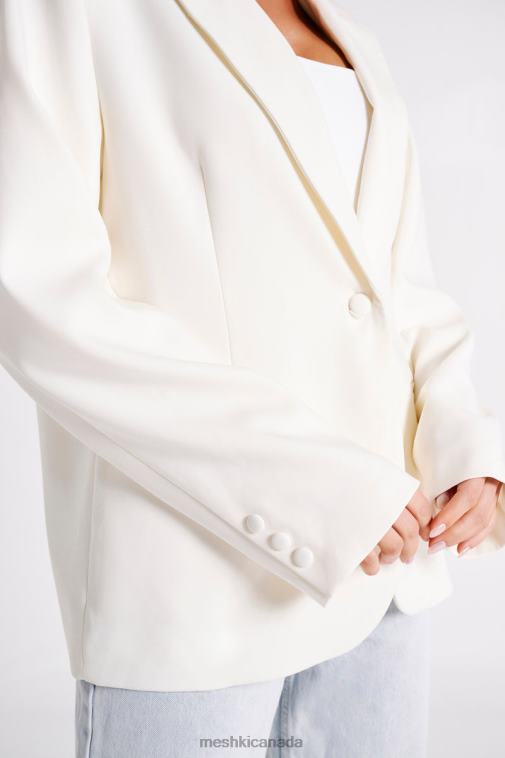 Meshki Ivory Bexley Oversized Blazer With Shoulder Pads Clothing JN88N1624