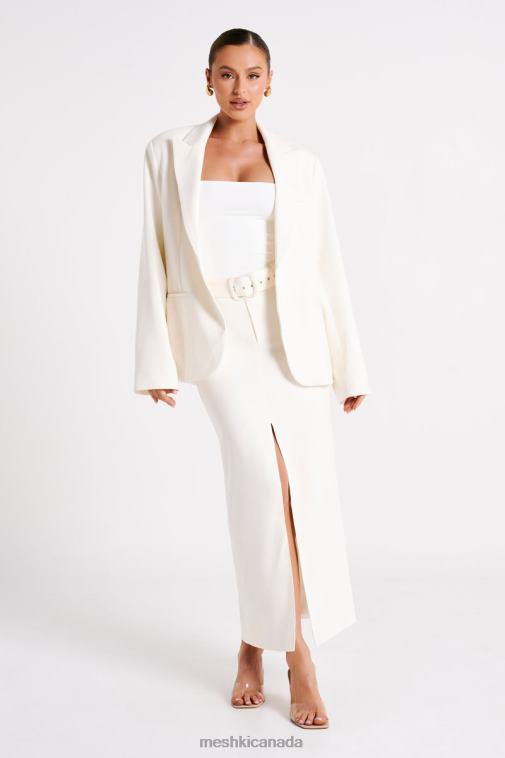 Meshki Ivory Bexley Oversized Blazer With Shoulder Pads Clothing JN88N1624