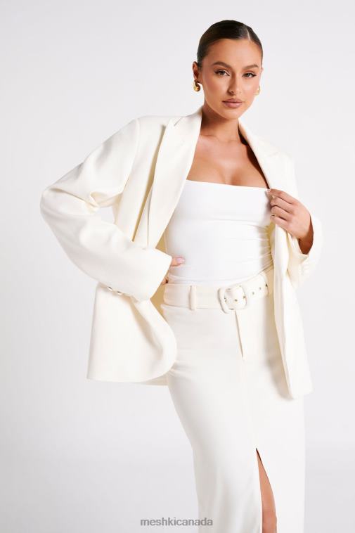 Meshki Ivory Bexley Oversized Blazer With Shoulder Pads Clothing JN88N1624