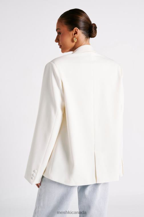Meshki Ivory Bexley Oversized Blazer With Shoulder Pads Clothing JN88N1624