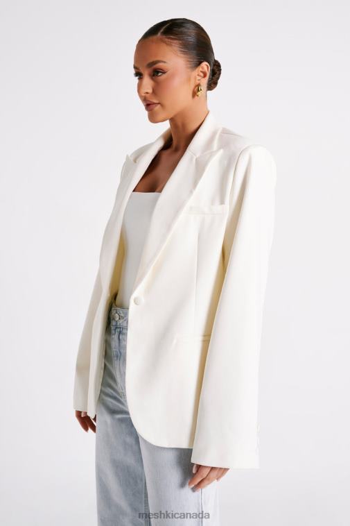 Meshki Ivory Bexley Oversized Blazer With Shoulder Pads Clothing JN88N1624