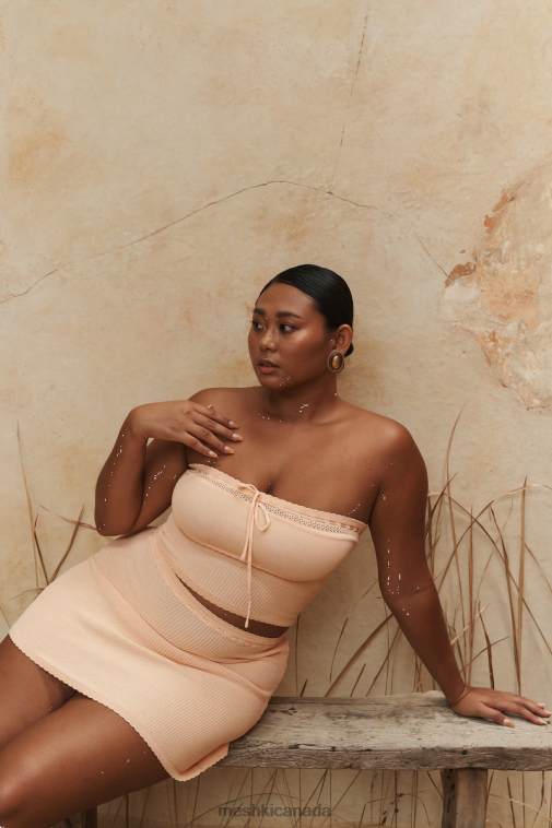 Meshki Apricot Kyra Waffle Knit Tube Top Clothing JN88N765