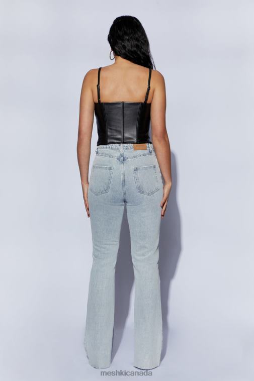 Meshki Black Alaia Lace Up Corset Pu Top Clothing JN88N1095