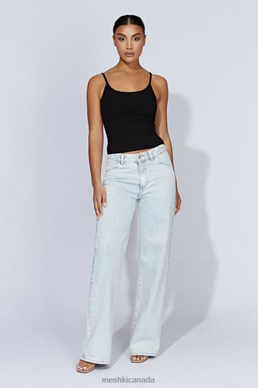 Meshki Black Alexis Ribbed Cami Longline Top Clothing JN88N1146