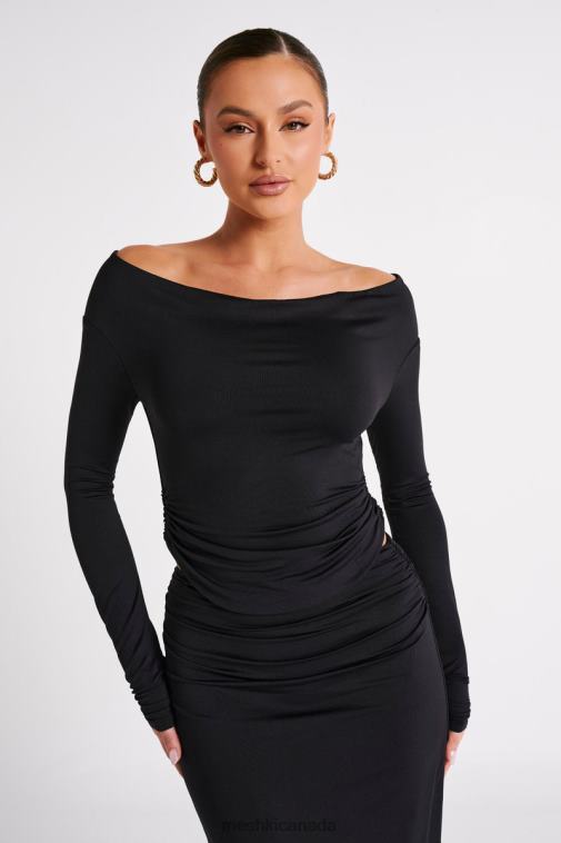 Meshki Black Emma Recycled Nylon Long Sleeve Top Clothing JN88N769