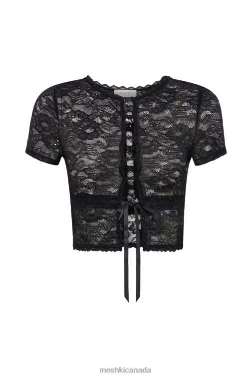 Meshki Black Farrah Stretch Lace Vintage Top Clothing JN88N822
