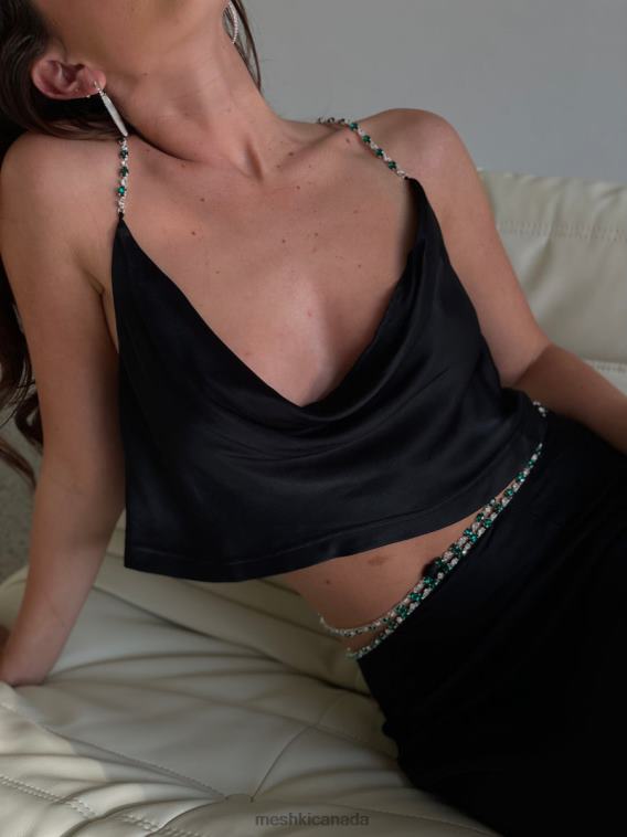 Meshki Black Havva Diamante Top Clothing JN88N1042