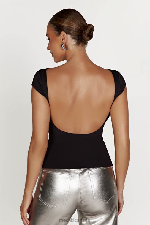 Meshki Black Reyna Recycled Nylon Longline Top Clothing JN88N828