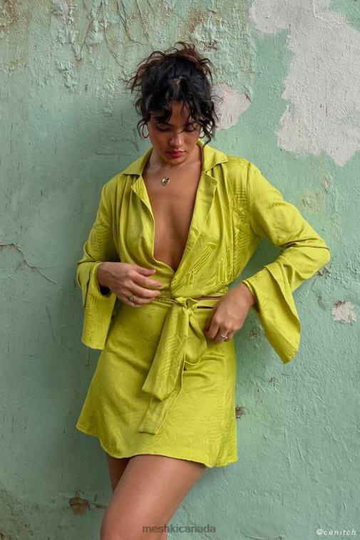 Meshki Chartreuse Annalise Wrap Top Clothing JN88N1047