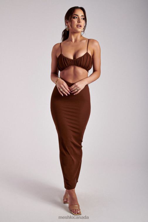 Meshki Ginger Jordan Ruched Front V Front Top Clothing JN88N1195