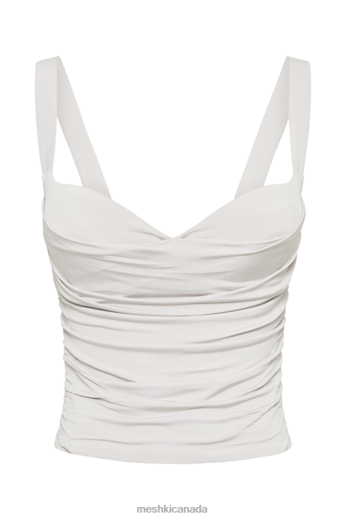 Meshki Ice Grey Hailey Slinky Long Line Sweetheart Top Clothing JN88N763