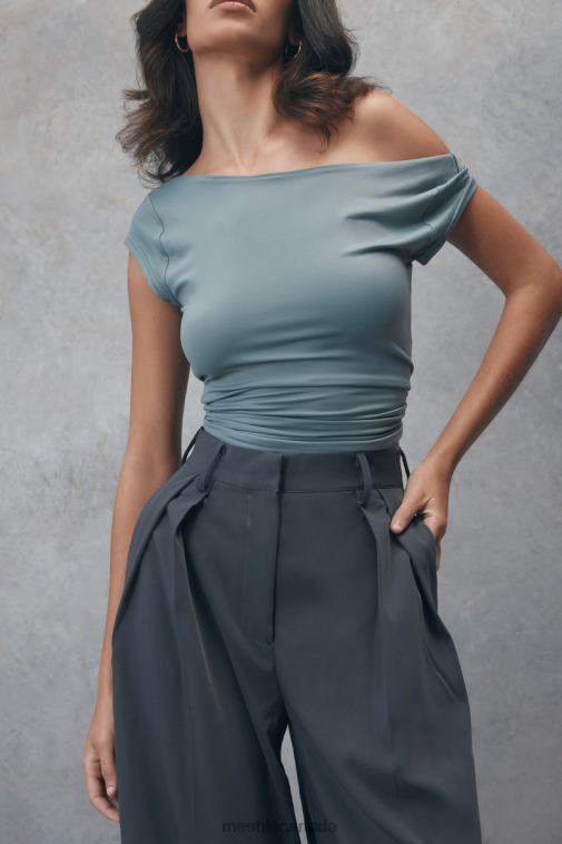 Meshki Light Charcoal Reyna Recycled Nylon Longline Top Clothing JN88N849