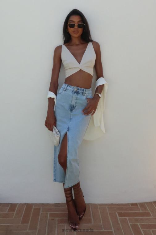 Meshki Natural Kaesha Twist Linen Top Clothing JN88N1046