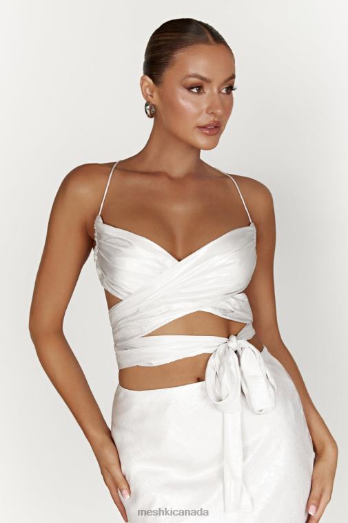 Meshki Pearl Georgie Wrap Over Tie Top Clothing JN88N1004