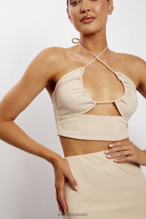 Meshki Stone Renee Wrap Over Ruched Top Clothing JN88N1152