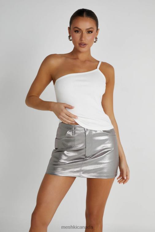 Meshki White Bethany One Shoulder Top Clothing JN88N821