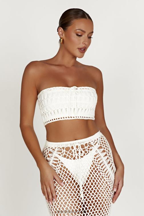Meshki White Bonnie Crochet Bandeau Top Clothing JN88N864