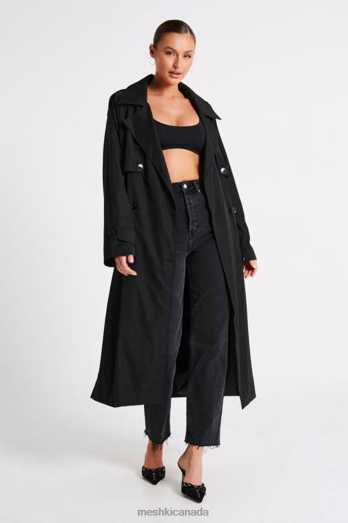 Meshki Black Andreas Oversized Trench Coat Clothing JN88N1615