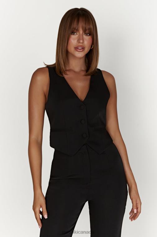 Meshki Black Blair Crepe Waist Coat Clothing JN88N878