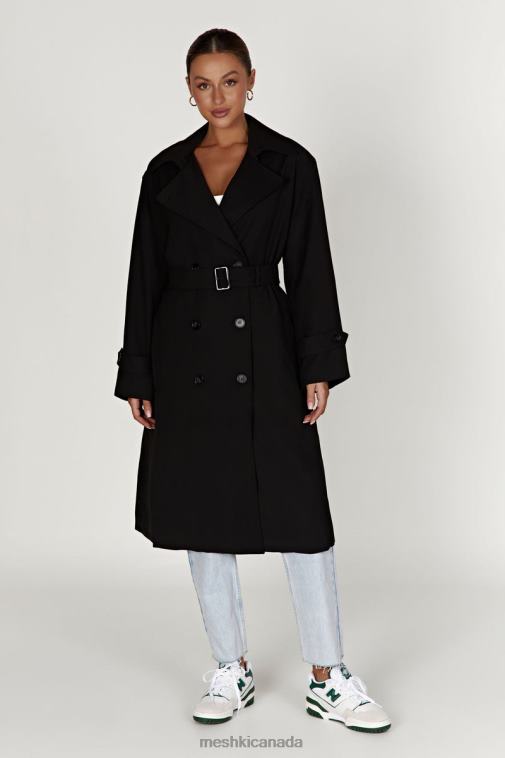 Meshki Black Keily Super Oversized Trench Coat Clothing JN88N1644