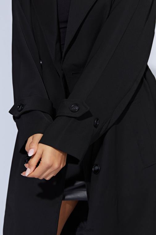 Meshki Black Keily Super Oversized Trench Coat Clothing JN88N1644