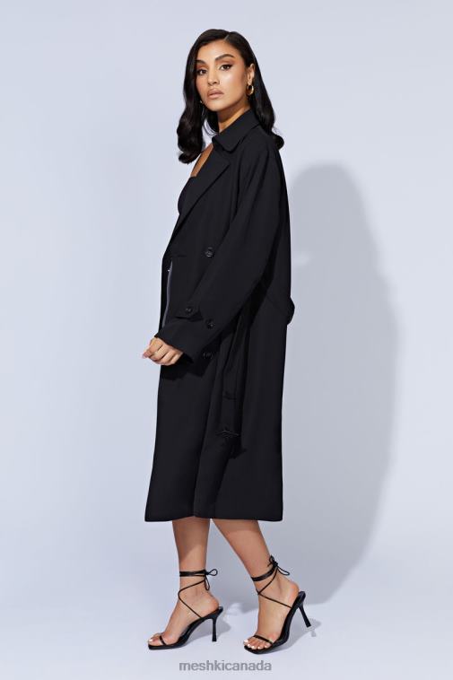 Meshki Black Keily Super Oversized Trench Coat Clothing JN88N1644