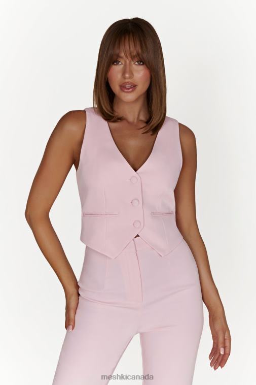 Meshki Blush Pink Blair Crepe Waist Coat Clothing JN88N956