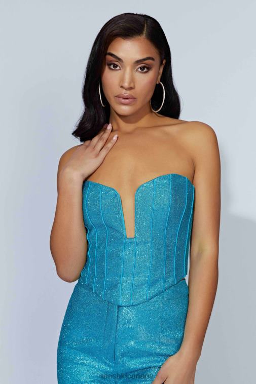 Meshki Aquamarine Felicity Shimmer Corset Clothing JN88N1010