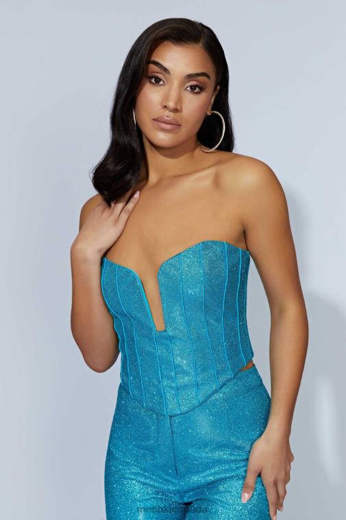 Meshki Aquamarine Felicity Shimmer Corset Clothing JN88N1010
