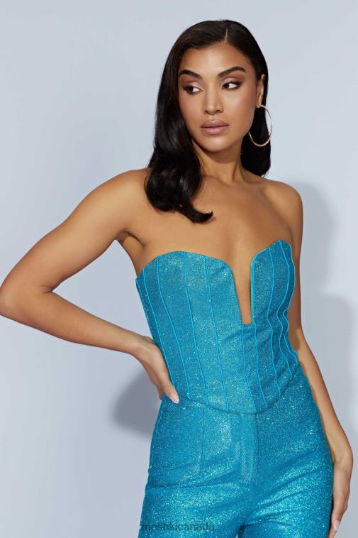 Meshki Aquamarine Felicity Shimmer Corset Clothing JN88N1010