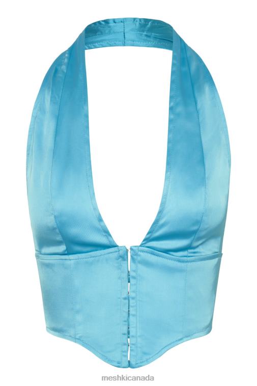 Meshki Aquamarine Mallory Satin Corset Top Clothing JN88N1023