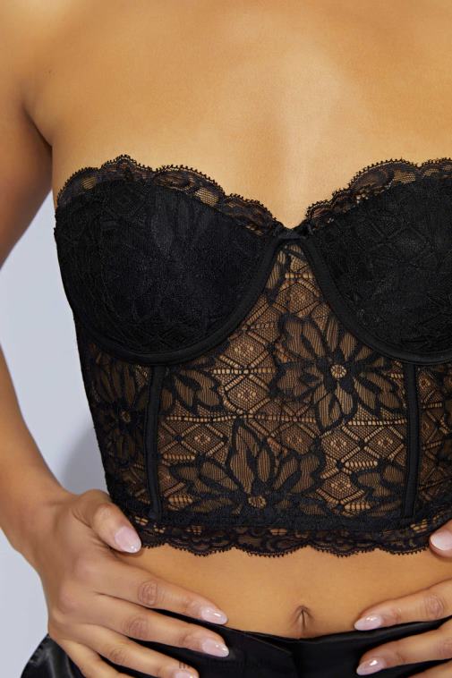Meshki Black Alessandra Lace Corset Clothing JN88N1083