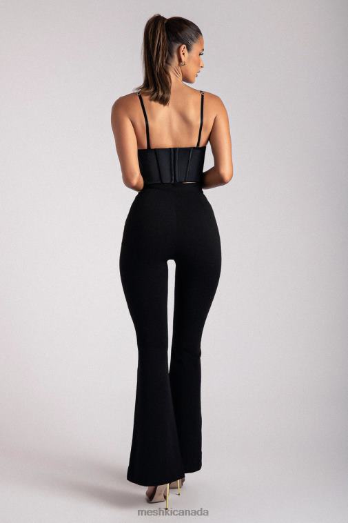 Meshki Black Alexina Chain Strap Corseted Bustier Clothing JN88N1107